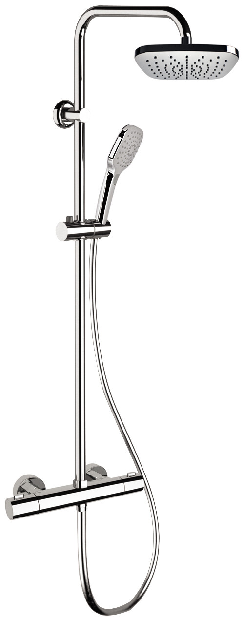 Square Showerpipe Remer Shower Column with Chrome Thermostatic Mixer