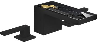Mélangeur de lavabo 3 trous AXOR MyEdition 70 sans plaque, avec bonde push-open en noir mat