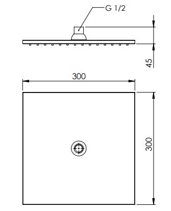 Douche de tête Remer carrée 300 x 300 mm plate chromée — vue 2