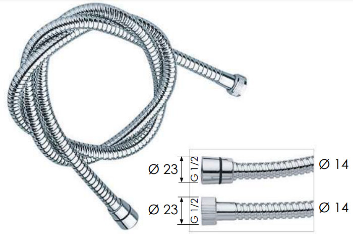 Flexible Remer Stainless Steel Shower Hose (1.5 m)