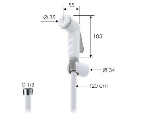 WC Handheld Shower Remer with Support and Hose