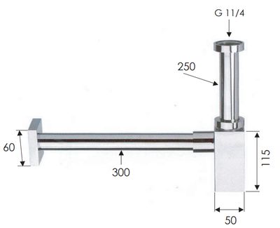 Square chrome Remer sink siphon