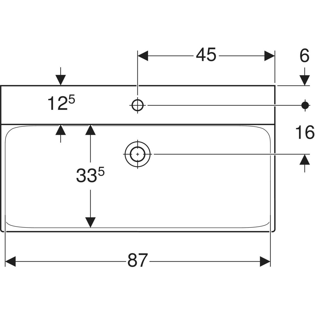 Plan-vasque Geberit Xeno² 90 cm — vue 4