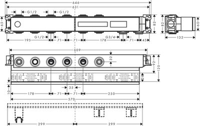Corps d'encastrement pour module thermostatique encastré avec 4 fonctions