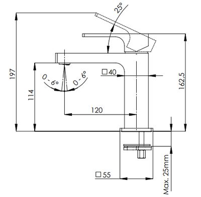 Chrome Brass Basin Mixer Remer Absolute 114 without Waste