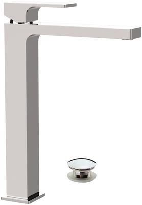 High-Rise Basin Mixer Remer Absolute 274 with Click-Clack Waste in Chrome Brass