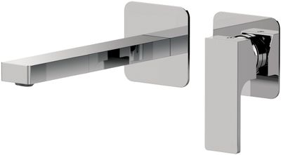 Chrome Plated Built-in Basin Mixer with Horizontal Plate Remer Absolute (Spout 23 cm)