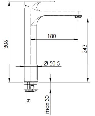 Chrome Brass Basin Mixer Remer Classline 240 without Waste
