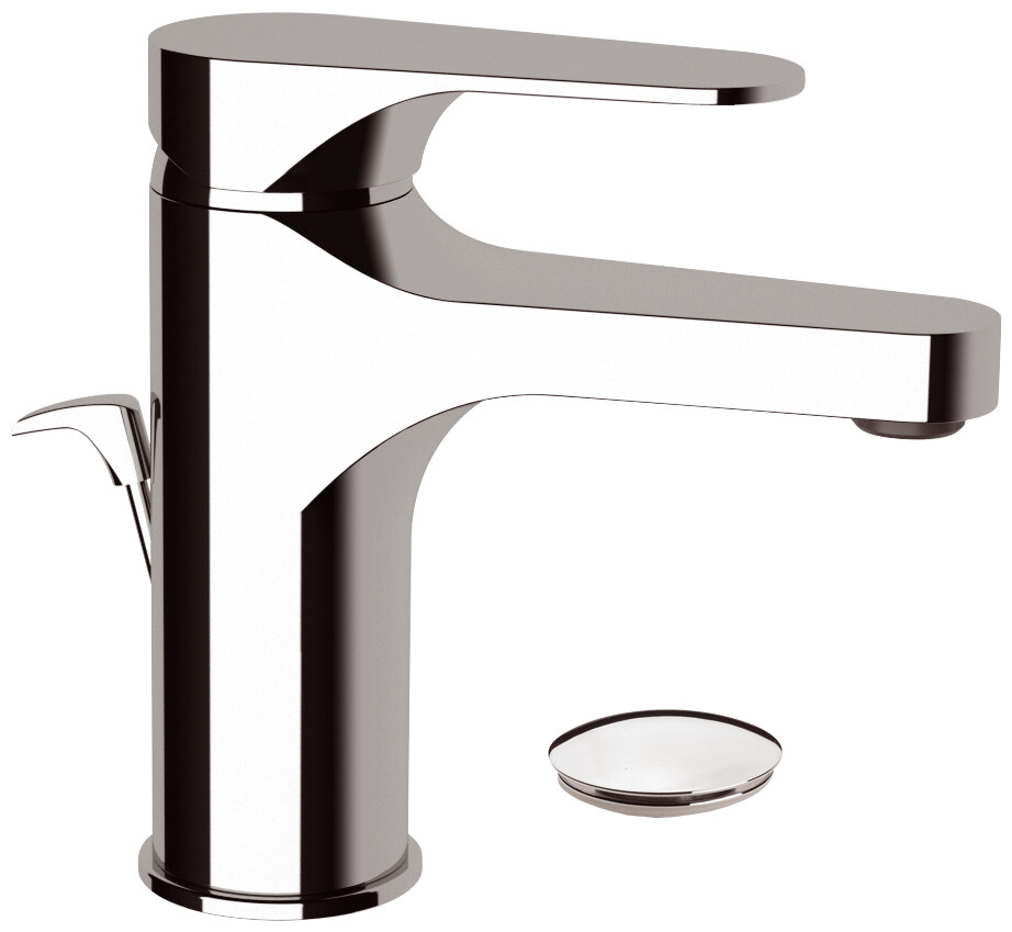 Chrome Brass Sink Mixer Remer Classline 86 with Pop-Up and Drain