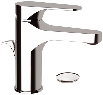 Chrome Brass Sink Mixer Remer Classline 86 with Pop-Up and Drain