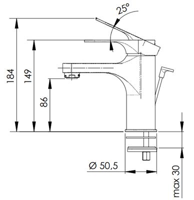 Chrome Brass Sink Mixer Remer Classline 86 with Pop-Up and Drain