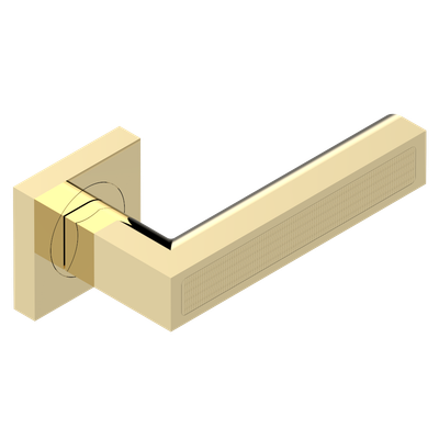 Paire de poignées de porte PVD doré insert guilloché wave THG Paris Genèvre door handle.