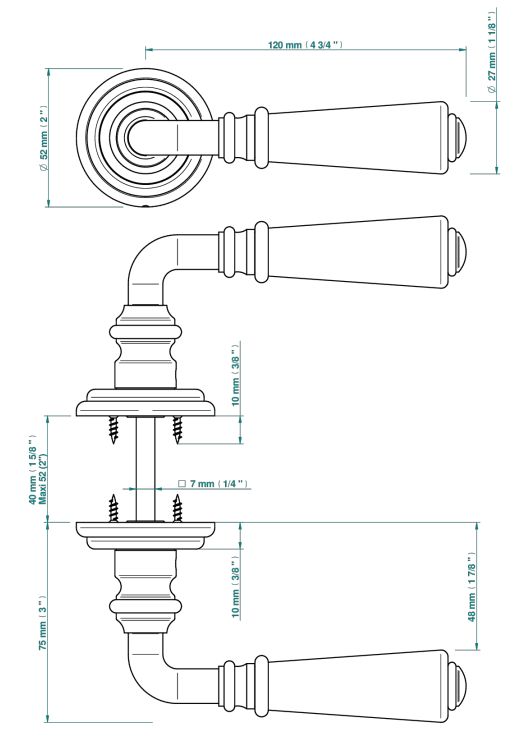 Paire de poignées de porte PVD bronze brown THG Paris ​- Collection "London"