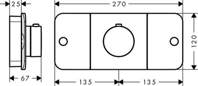 Module thermostatique encastré AXOR One avec 2 fonctions en blanc mat