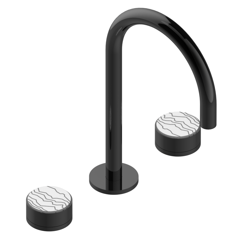 Mélangeur de lavabo 3 trous THG avec vidage - Collection "Yoko Ice" — vue 3