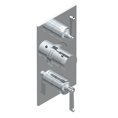 Set de finition THG pour douche thermostatique à encastrer 2 fonctions avec inverseur - Collection "Hamptons à manettes"