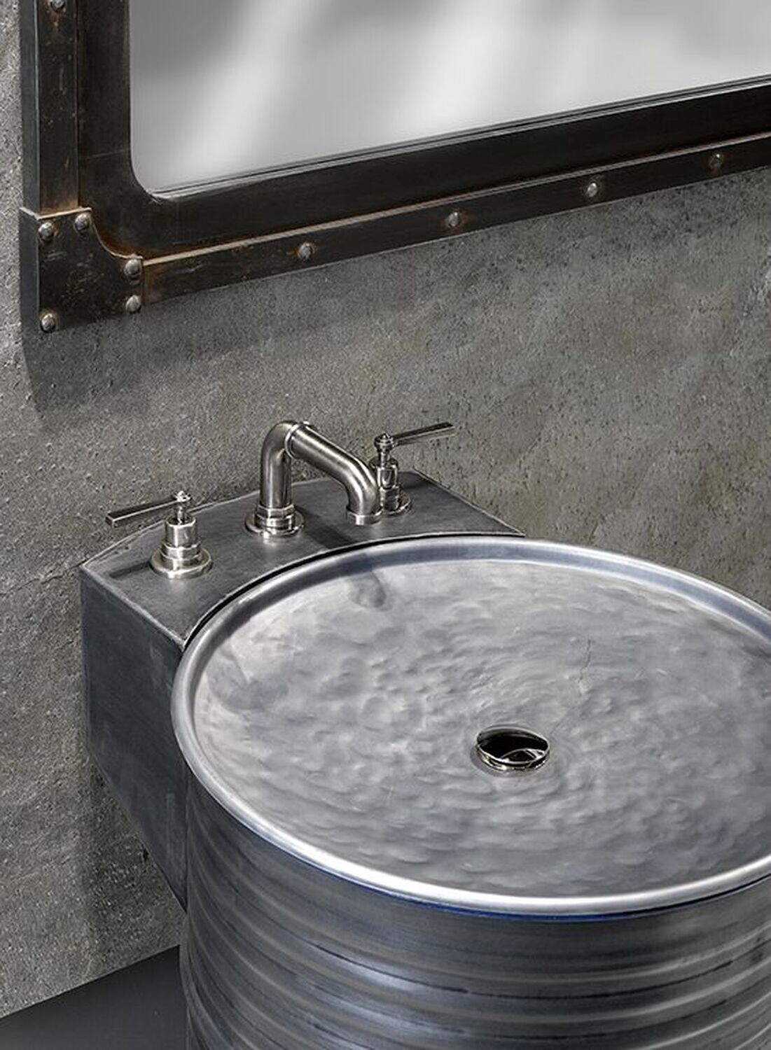 Mélangeur de lavabo 3 trous THG avec vidage pour serrage marbre - Collection "Saint-Germain à manettes" — vue 4
