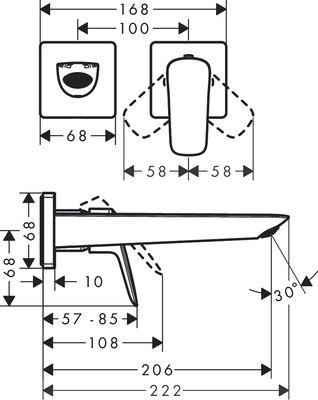 Hansgrohe Logis Fine 206 Built-in Basin Mixer, Matte Black