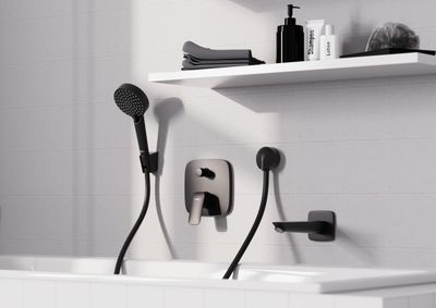 Hansgrohe Logis Matte Black Concealed Bath/Shower Mixer Trim Set