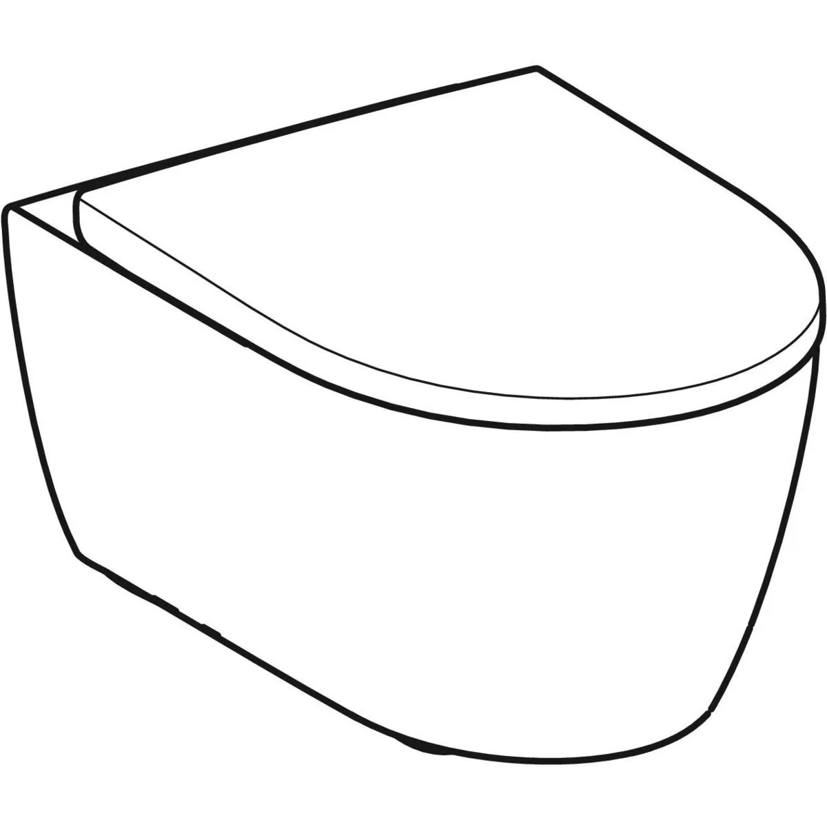 Pack cuvette suspendue Geberit iCon carénée Rimfree en blanc mat avec fixations cachées et abattant antibactérien à abaissement automatique — vue 3
