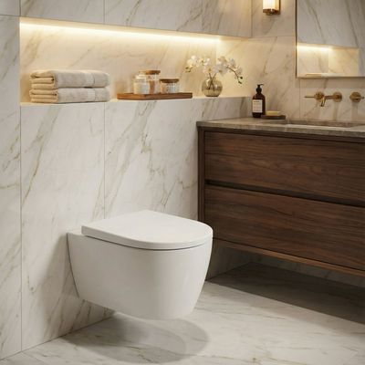 Geberit iCon Wall-Hung Toilet Pack Rimfree White Matte with Hidden Fixings and Soft-Close Antibacterial Seat