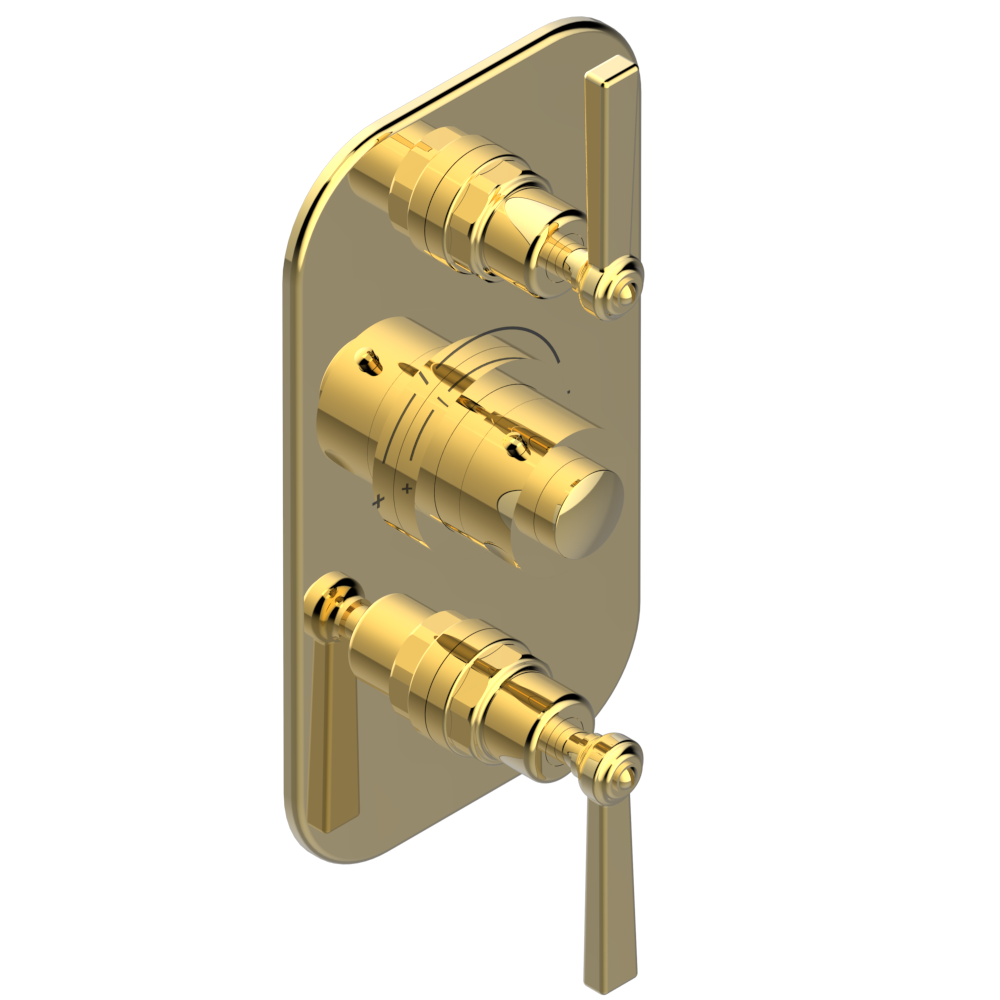 Set de finition THG pour douche thermostatique à encastrer 2 fonctions avec inverseur - Collection "Saint-Germain à manettes" — vue 3