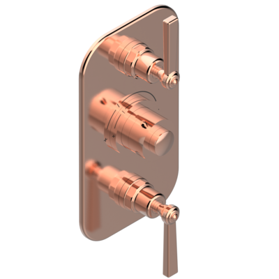 Set de finition THG pour douche thermostatique à encastrer 2 fonctions avec inverseur - Collection "Saint-Germain à manettes"