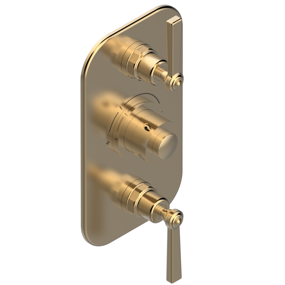 Set de finition THG pour douche thermostatique à encastrer 2 fonctions avec inverseur - Collection "Saint-Germain à manettes" — vue 5