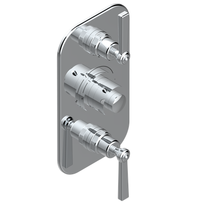 Set de finition THG pour douche thermostatique à encastrer 2 fonctions avec inverseur - Collection "Saint-Germain à manettes"