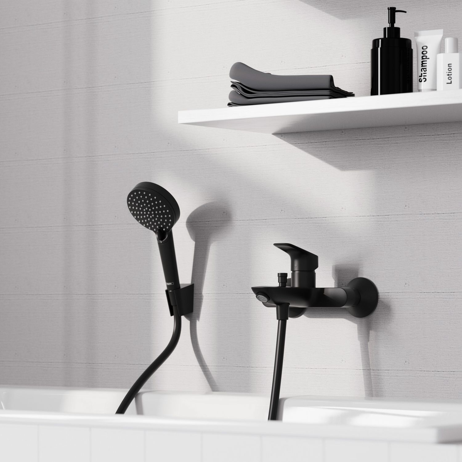 Hansgrohe Logis Bath/Shower Mixer in Matte Black