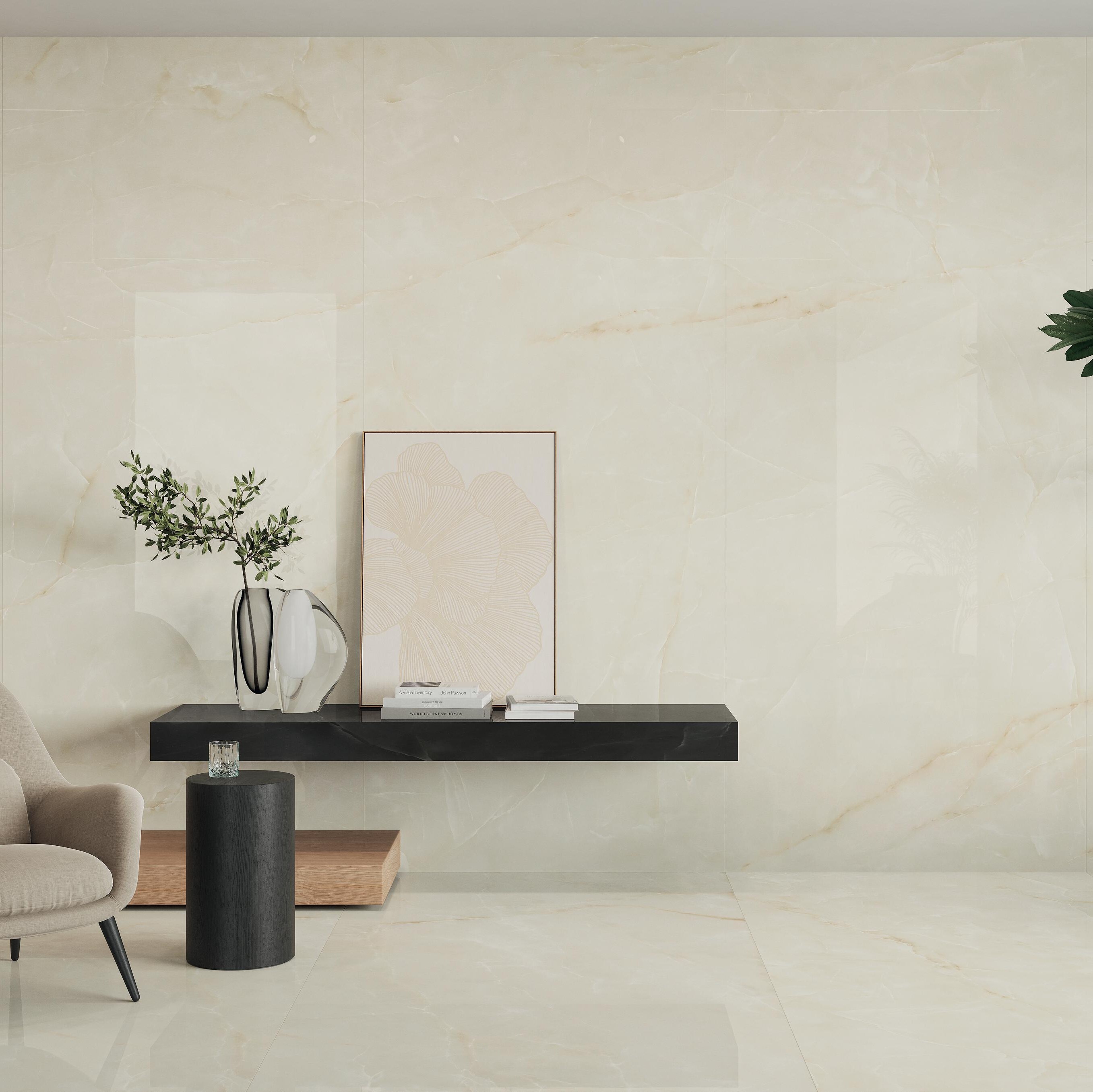 Grès cérame Marvel Onyx White Lappato poli 60 x 120 cm - Atlas Concorde - vue 6