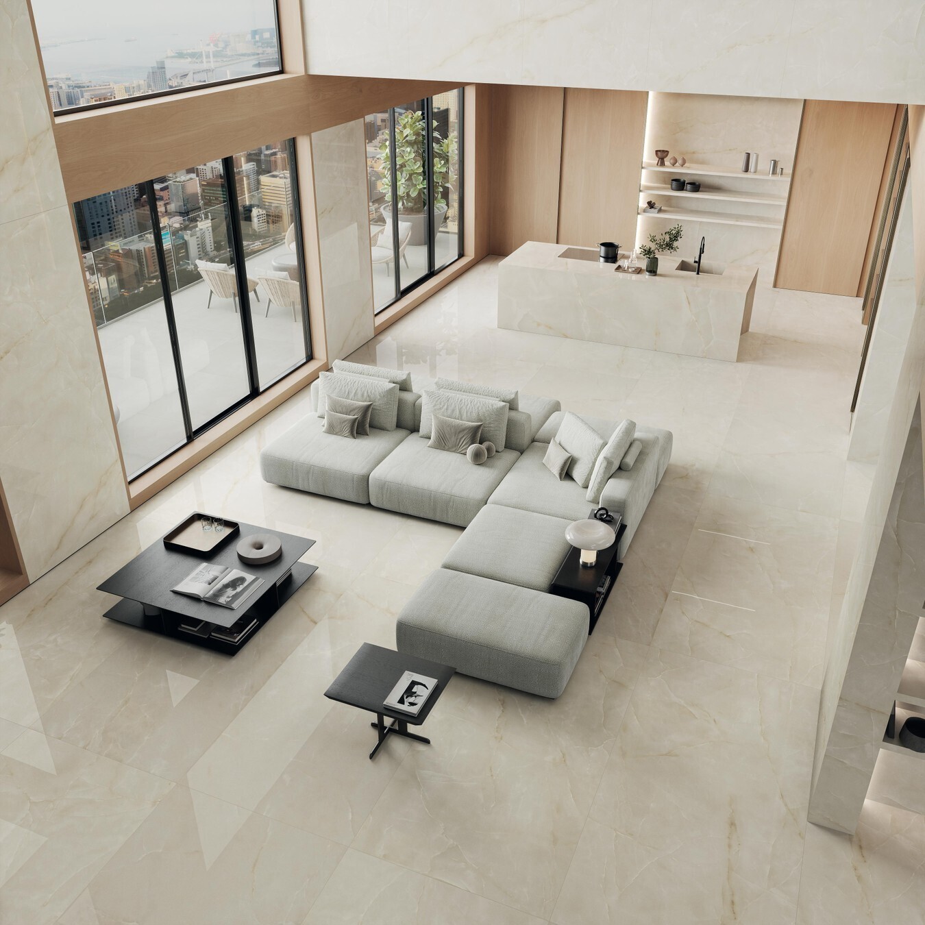 Grès cérame Marvel Onyx White Lappato poli 60 x 120 cm - Atlas Concorde — vue 4