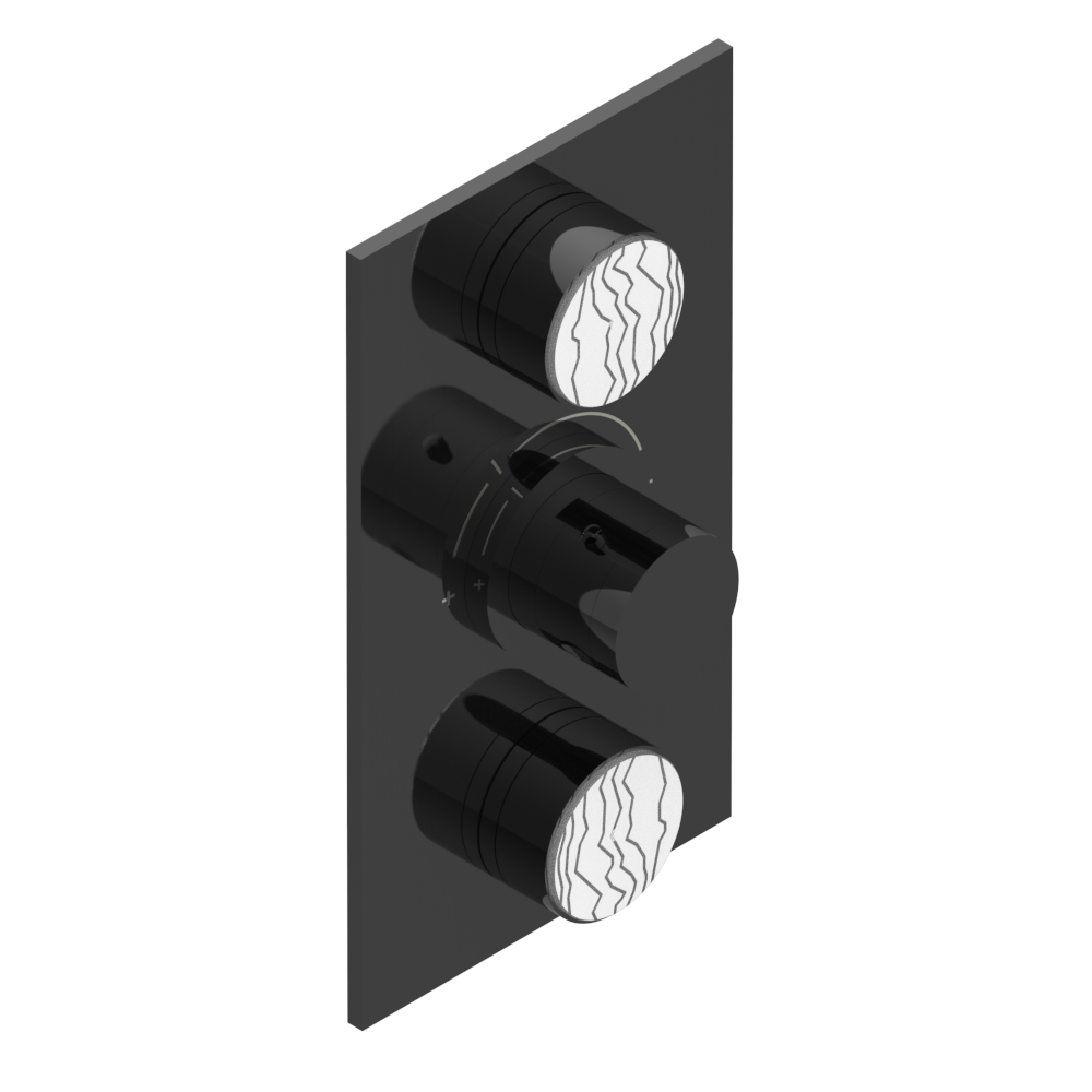Set de finition THG pour douche thermostatique à encastrer 2 fonctions avec inverseur - Collection "Yoko Ice" — vue 3