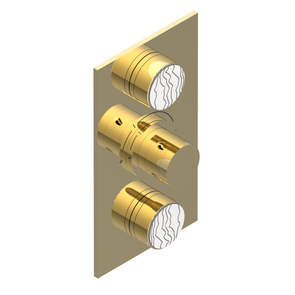 Set de finition THG pour douche thermostatique à encastrer 2 fonctions avec inverseur - Collection "Yoko Ice"