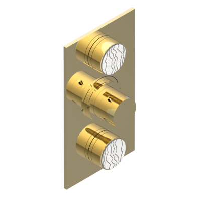 Set de finition THG pour douche thermostatique à encastrer 2 fonctions avec inverseur - Collection "Yoko Ice"