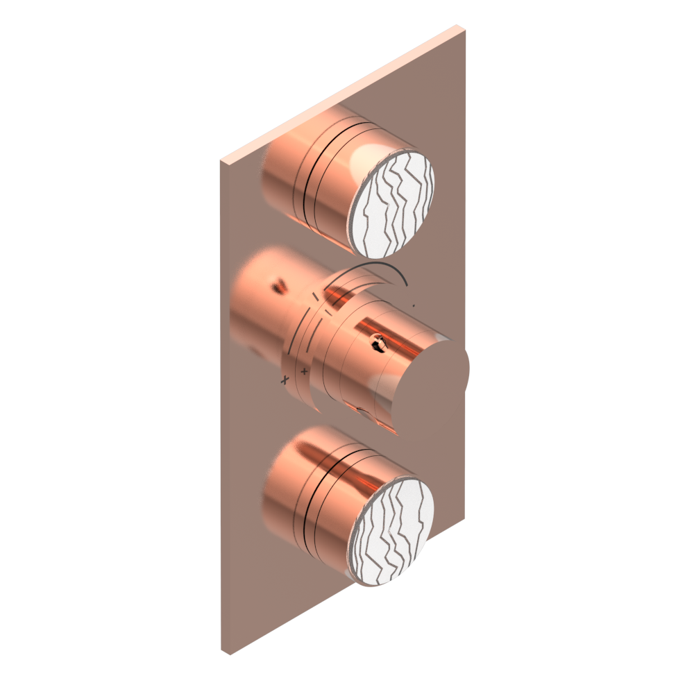Set de finition THG pour douche thermostatique à encastrer 2 fonctions avec inverseur - Collection "Yoko Ice" — vue 4