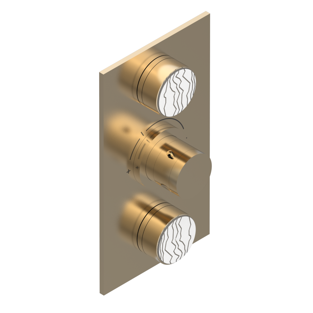 Set de finition THG pour douche thermostatique à encastrer 2 fonctions avec inverseur - Collection "Yoko Ice" — vue 5