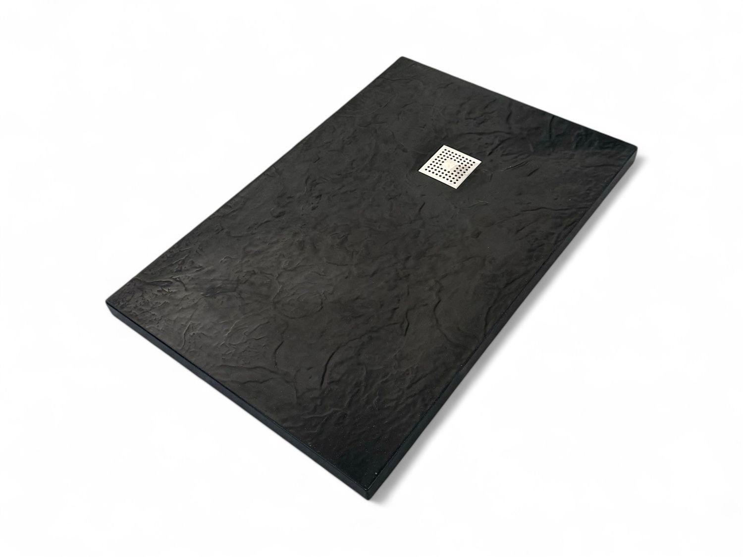 Shower tray rectangular Ardoisé low-profile 100 x 80 cm or 120 x 80 cm with drain cover in Tronyx® or stainless steel — Product view 18