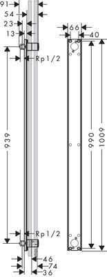Corps d'encastrement pour colonne de douche Axor One