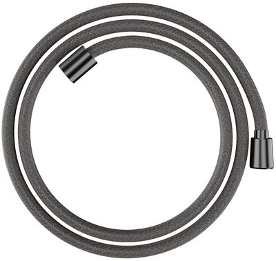Flexible de douche Hansgrohe textile Designflex 1,60 m, en noir chromé brossé