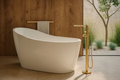 Asymmetric Acrylic Freestanding Bathtub Deante Arnika - 170 x 72 cm Asymmetric Acrylic Freestanding Bathtub Deante Arnika - 170 x 72 cm