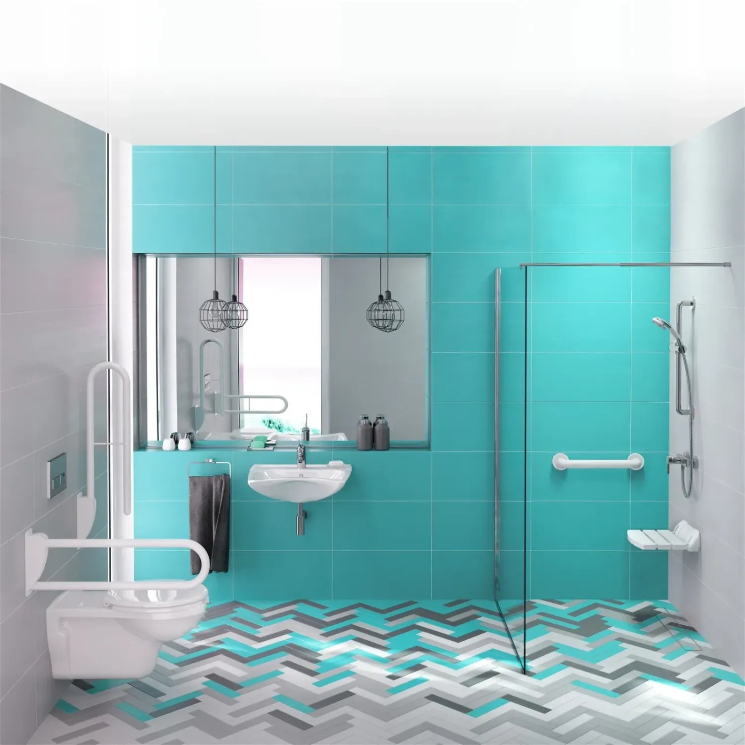 Barre de douche Deante Vital avec douchette à main 3 jets et flexible en chromé — vue 3