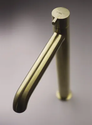 High-Height Basin Mixer Deante Silia 265 without Drain in Brushed Gold