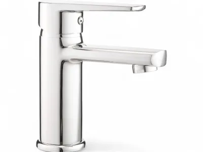 Mitigeur de lavabo Deante Tubo 81 sans bonde en chromé Robinet mitigeur de lavabo chromé Deante Tubo 81 avec bec fixe et cartouche en céramique, design élégant.