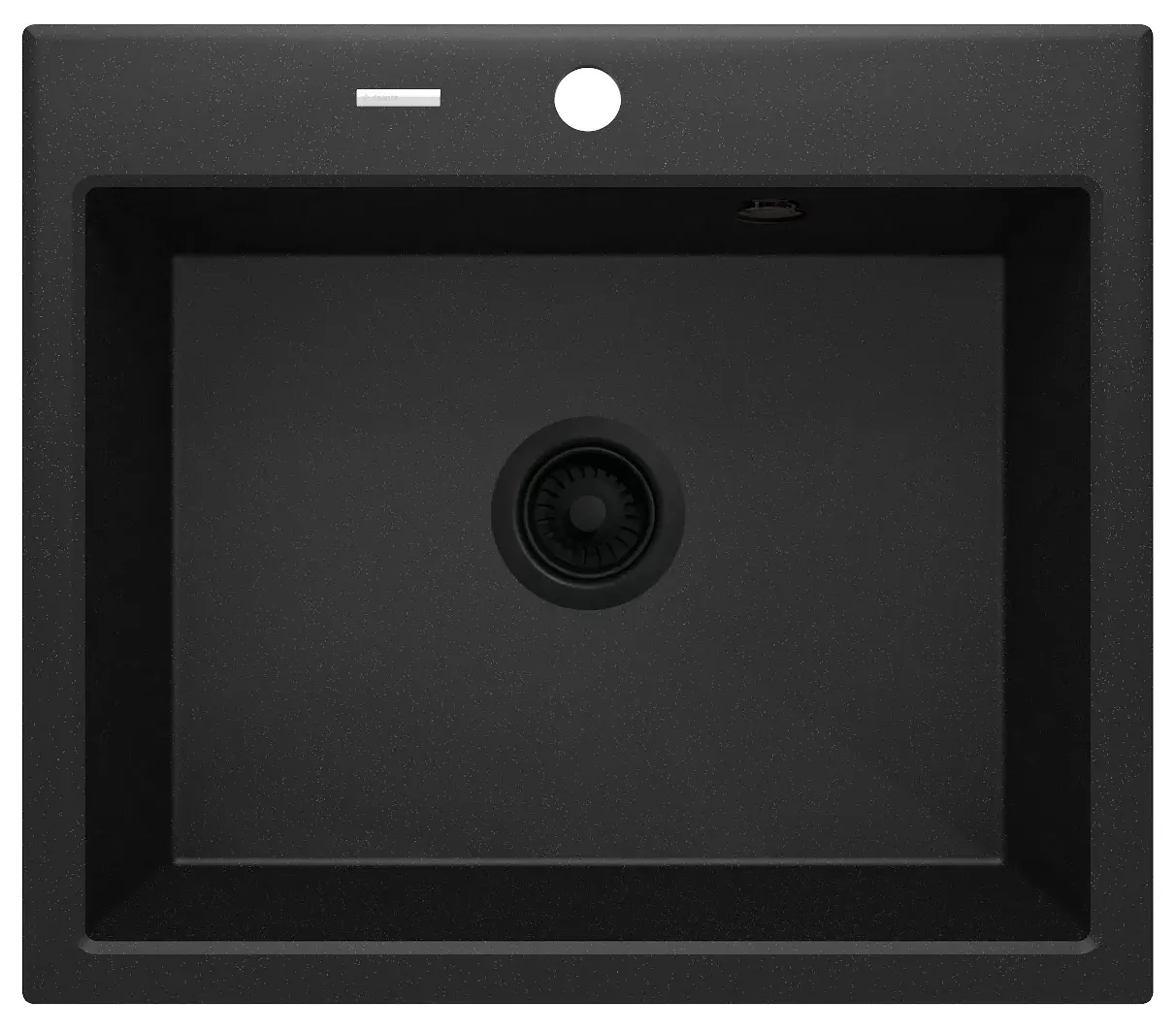 Deante Andante Single Basin Granite Kitchen Sink 60 x 52 cm in Metallic Graphite with Space-Saving Telescopic Drainage