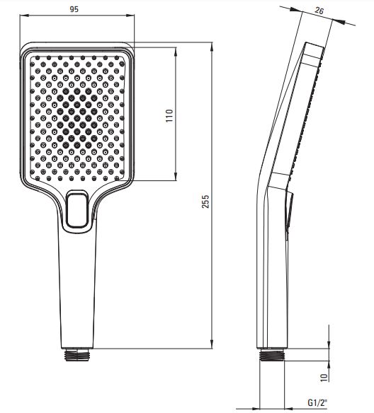 Colonne de douche Deante Anemon 280 avec mitigeur de douche en noir mat — vue 4
