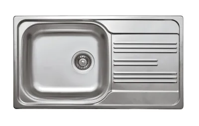 Deante Xylo 78 x 43.5 cm Built-In Kitchen Sink in Stainless Steel, Single Basin with Drainer and Waste