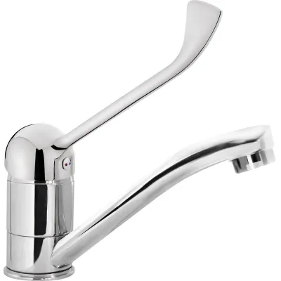 Mitigeur de lavabo Neo Joko 85 avec poignée clinique et bec pivotant sans bonde en chromé