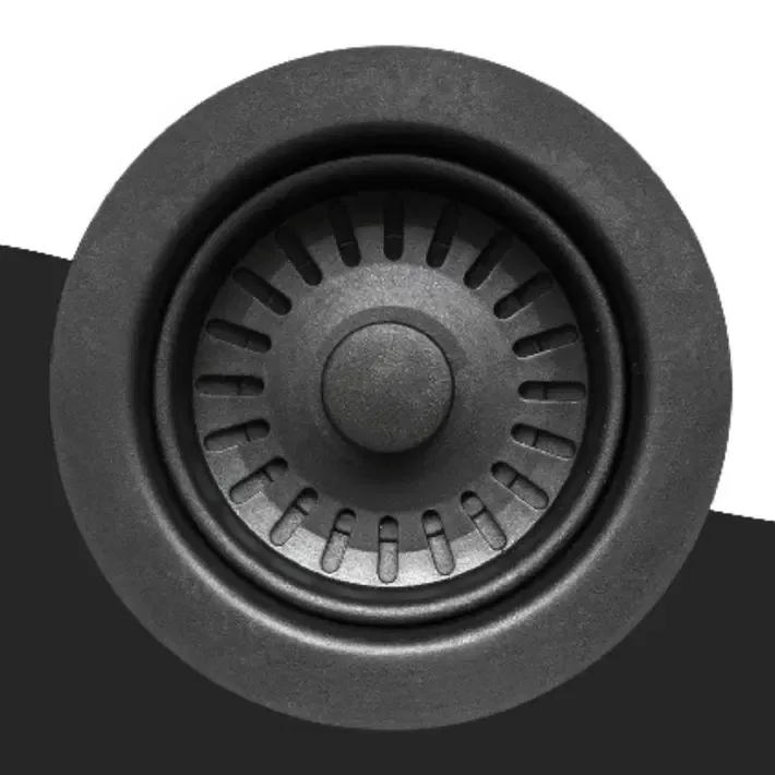 Deante Andante 116 x 50 cm Black Granite Double Bowl Built-In Kitchen Sink with Space-Saving Telescopic Drain