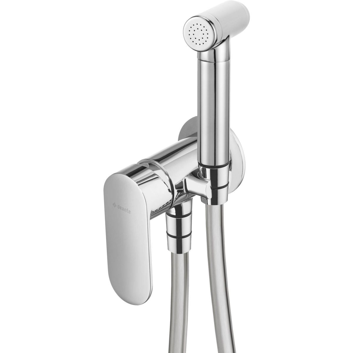 Ensemble hygiénique de WC avec mitigeur encastré Deante Alpinia en chromé avec flexible de 120 cm